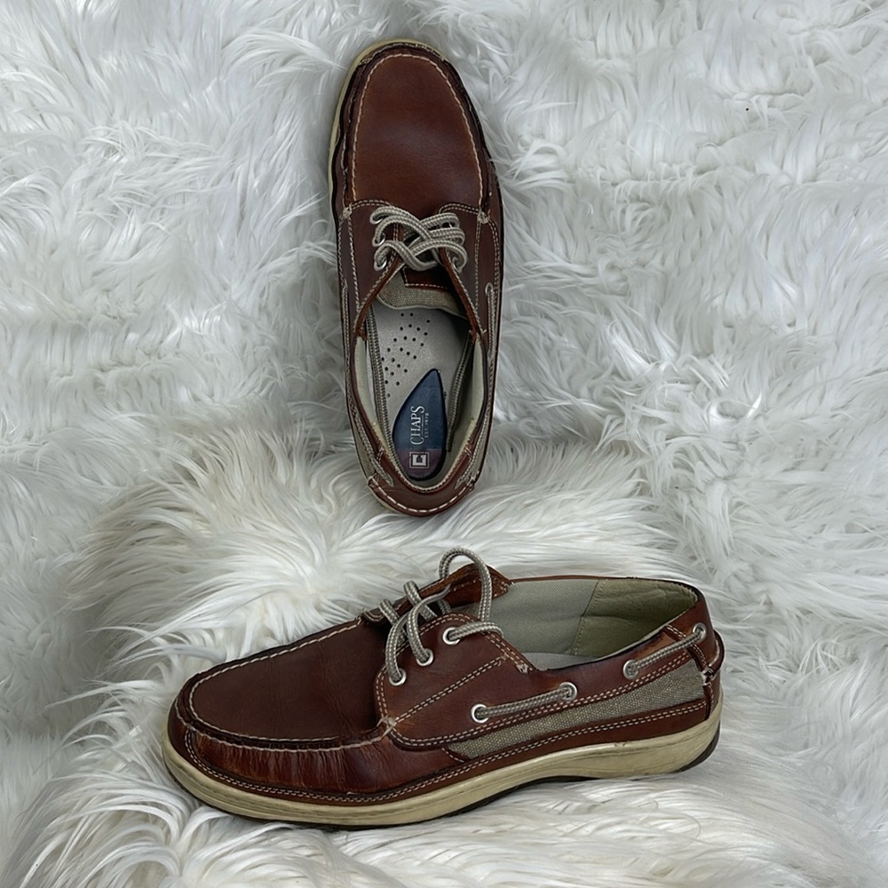 Chaps Brown Leather Boat Shoes Men's Size 11